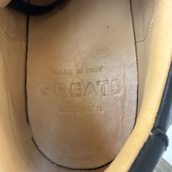 Greats Royale Nero Black Leather Sneakers Made In Italy Unisex US Size 8 EUR 38 - Picture 14 of 14